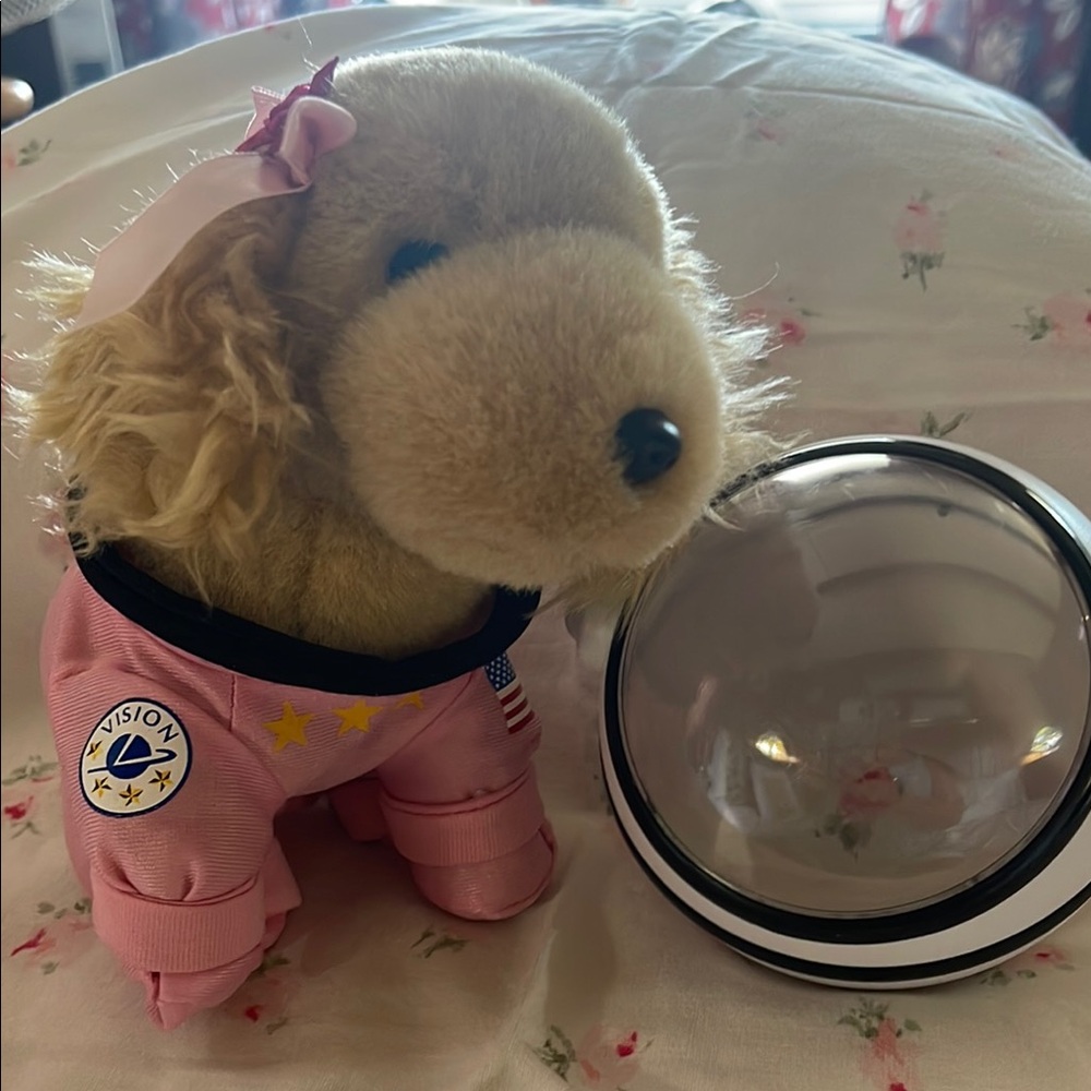 Disney Pink Plush Dog with Space Suit
